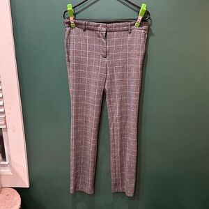 Ann Taylor Gray Windowpane Stretch Dress Pants